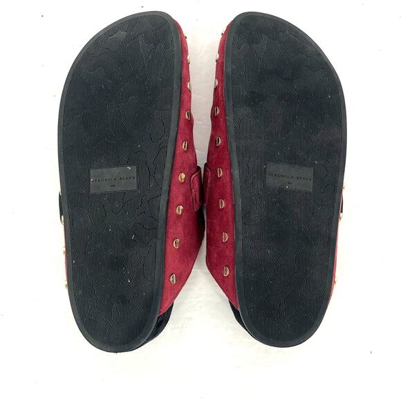 Veronica Beard Fern Suede Mule Clog Maroon Red Women's Size 9 - Picture 11 of 12
